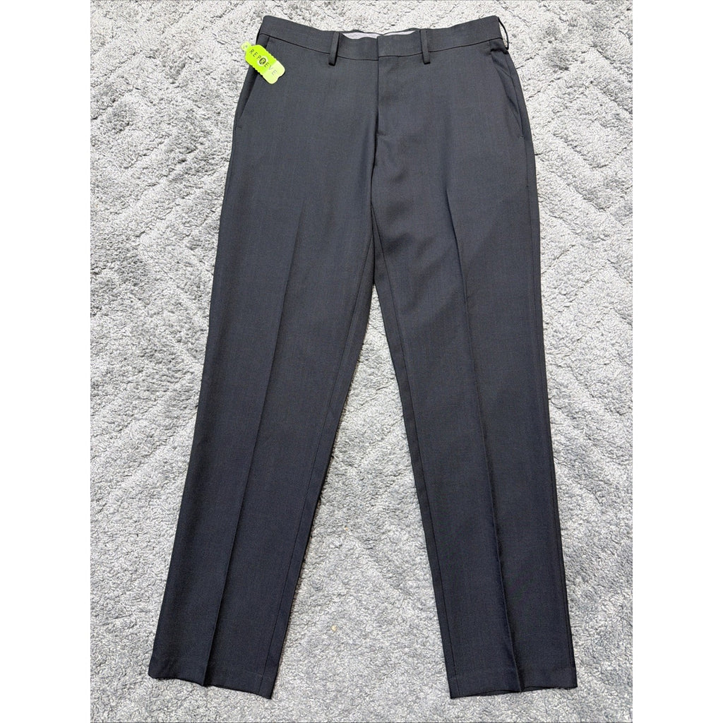 New Haggar H26 Dress Pant Mens 32W 32L Black Stretch Slim Fit Wrinkle Free