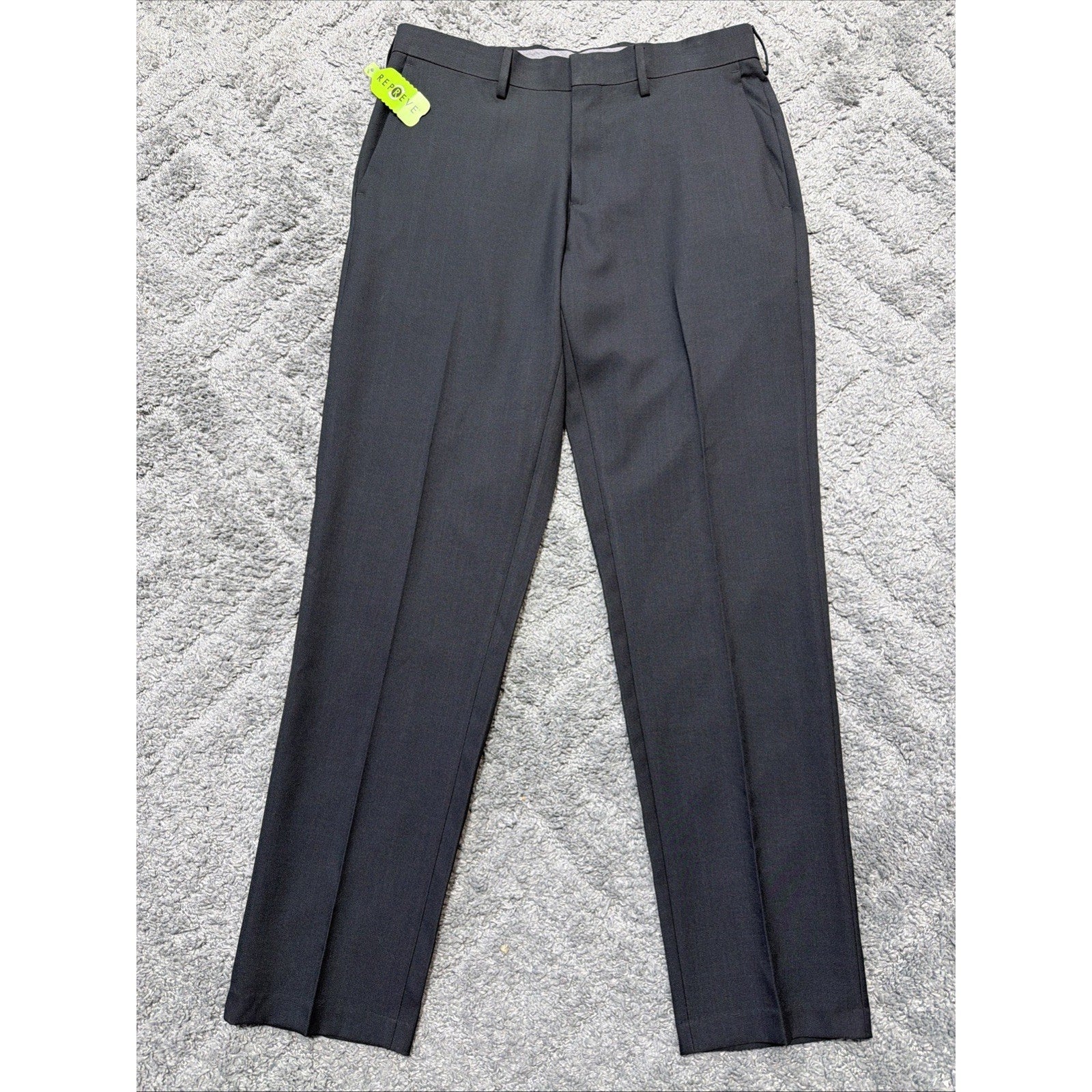 New Haggar H26 Dress Pant Mens 32W 32L Black Stretch Slim Fit Wrinkle Free
