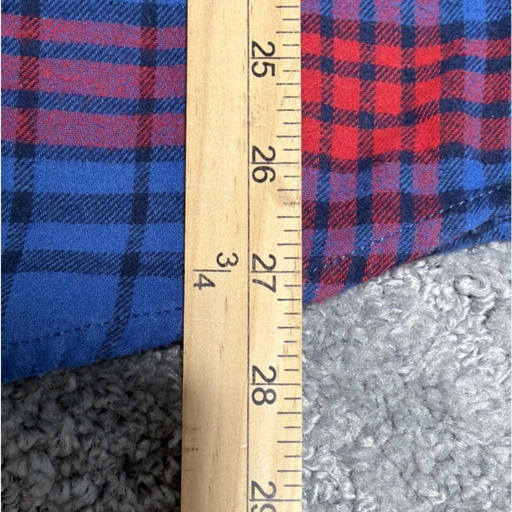 American Rag Men's Large Blue Red Brady Plaid Flannel Button Down Shirt