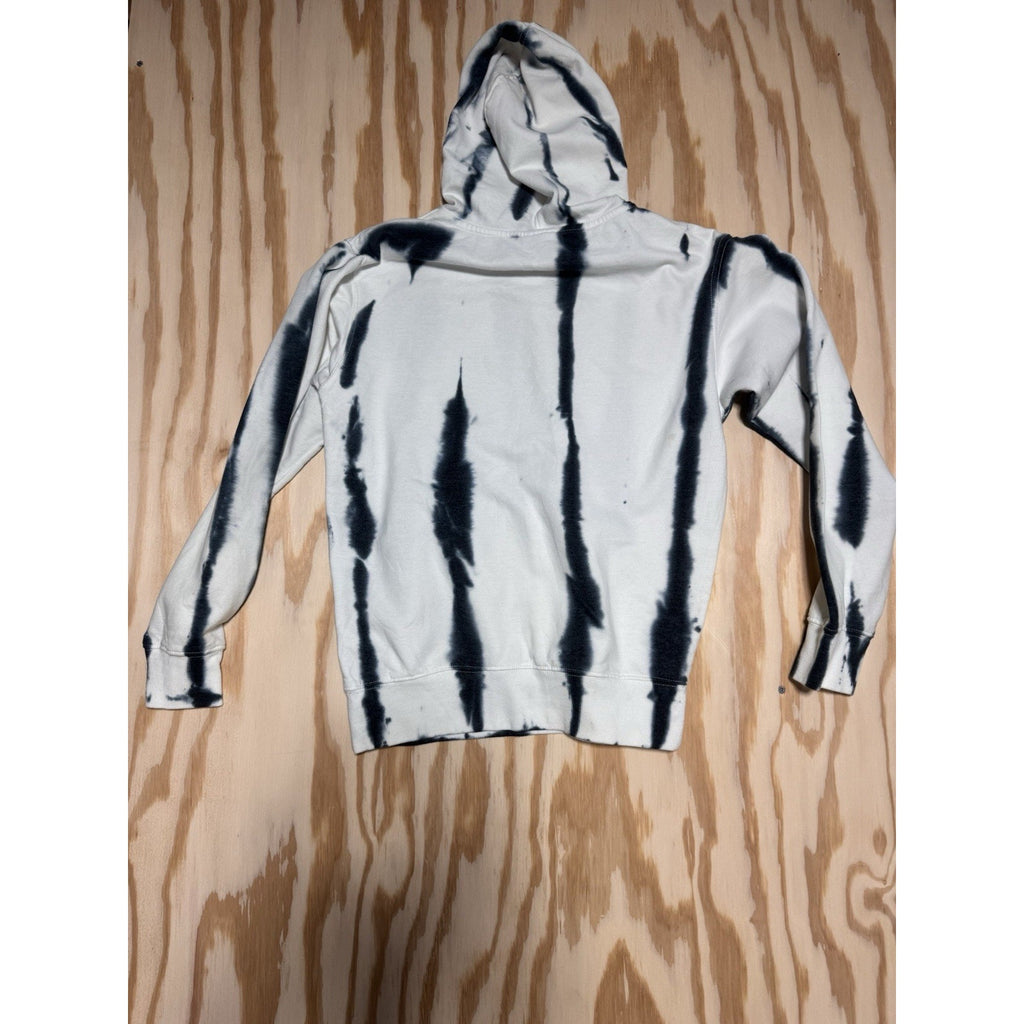 Cobra Kai Strike First Strike Hard No Mercy Hoodie Tie Dye White Black Small
