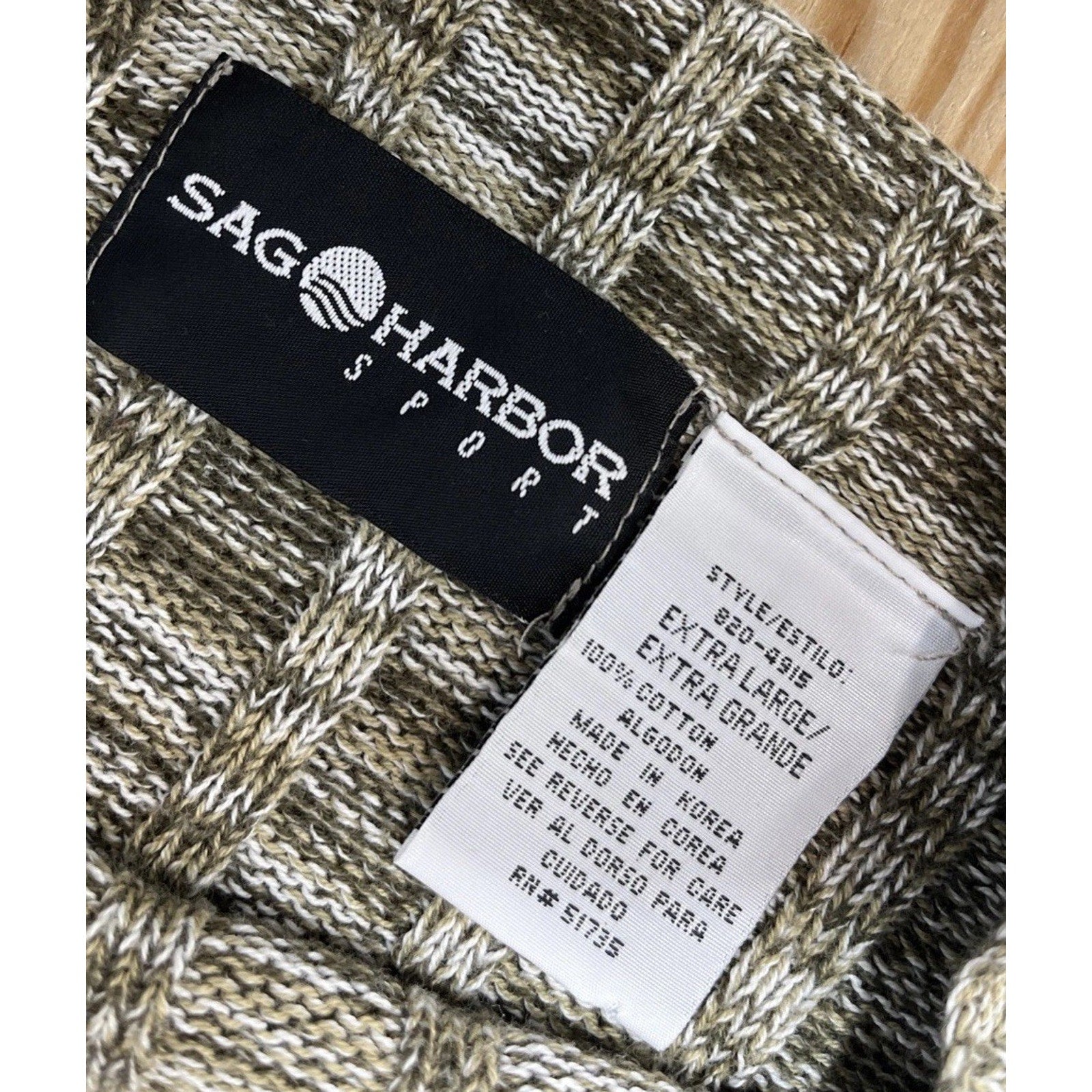 Sag Harbor Sport Green Sweater - Size XL Long Sleeve Marled