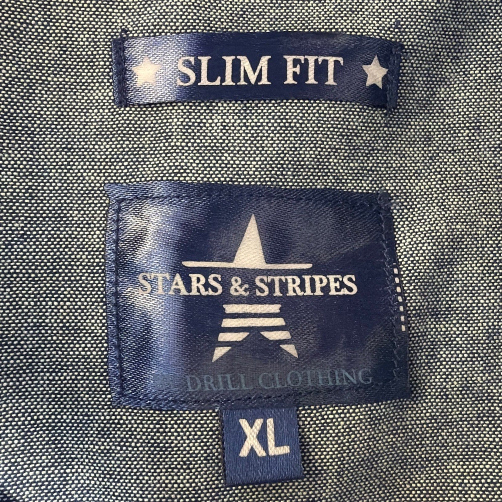 NWT Stars & Stripes XL Pineapple Skull Button Up Shirt Blue Striped Slim Fit