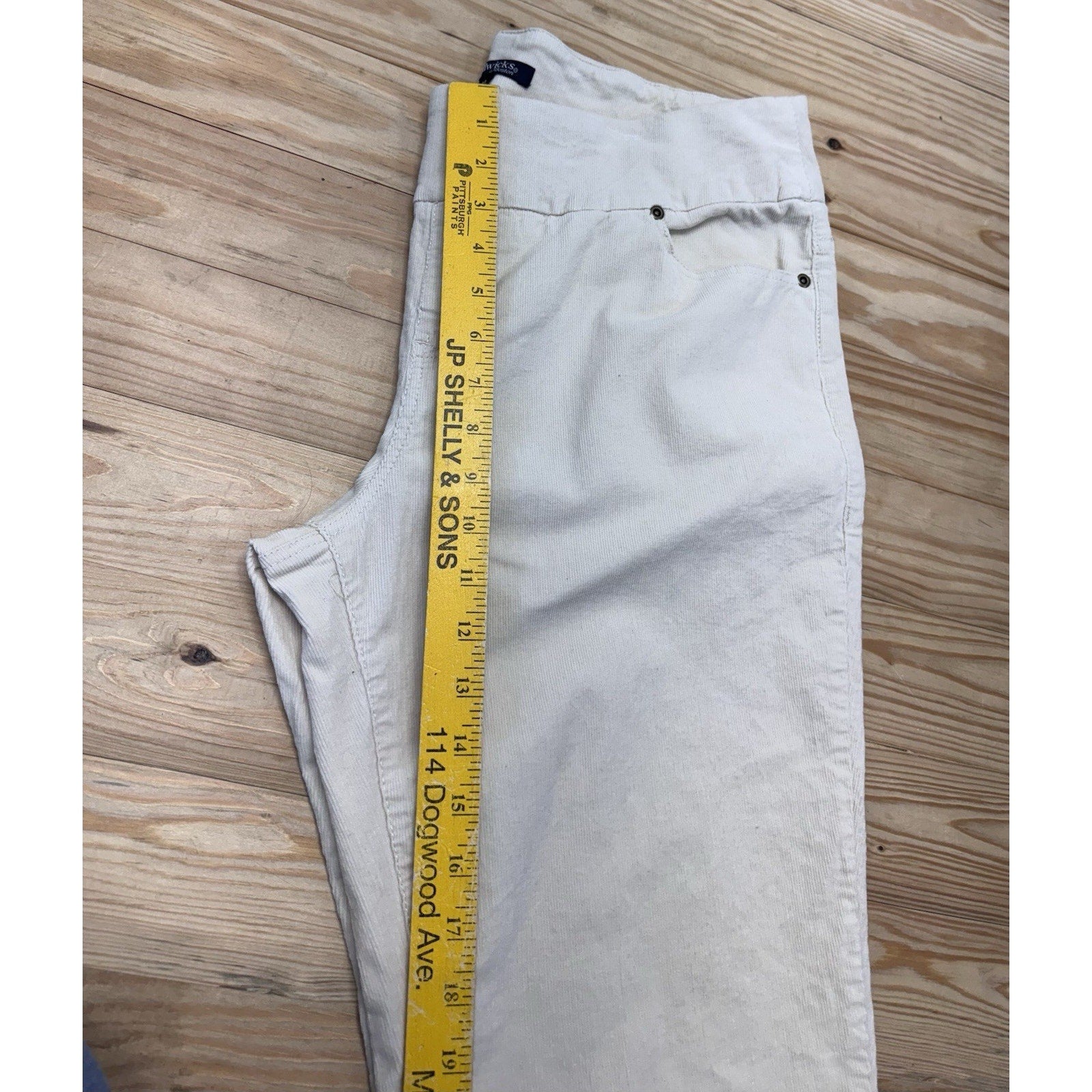 Chadwicks Ivory Wide Leg Stretch Corduroy Pants Women’s Size 14
