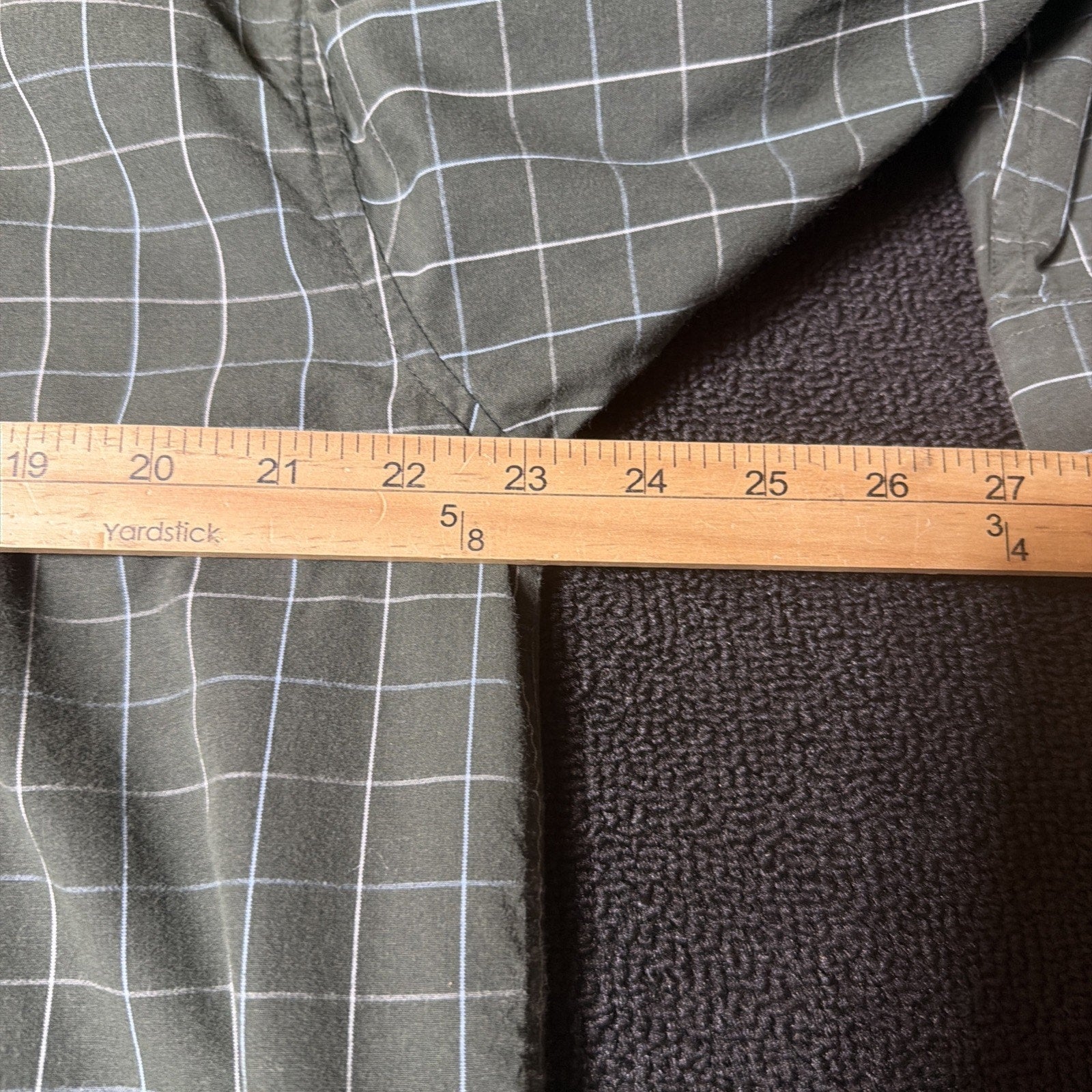 IZOD 80s 2-Ply Green Plaid Cool Cotton Long Sleeve Button Down Shirt Mens L