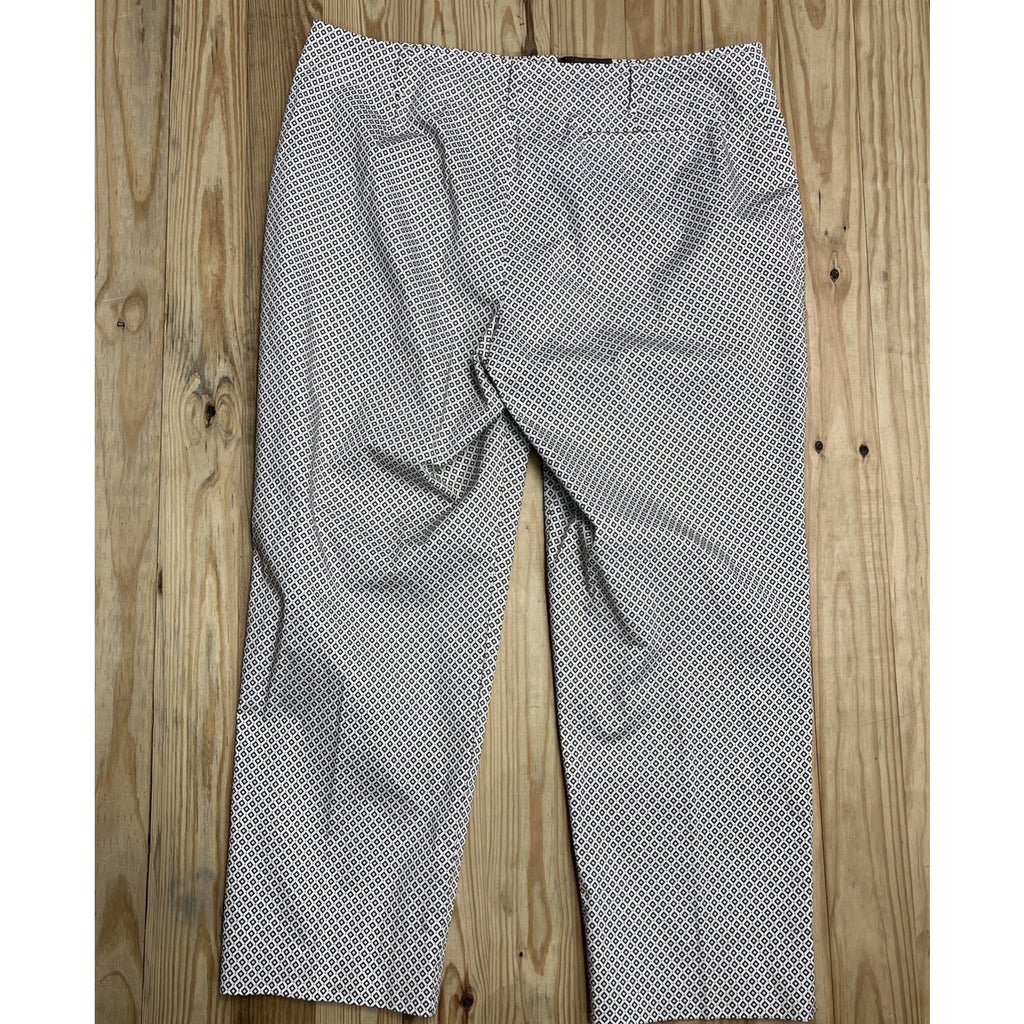 Talbots Pants Womens Size 16 Brown Geometric Print Crop Straight