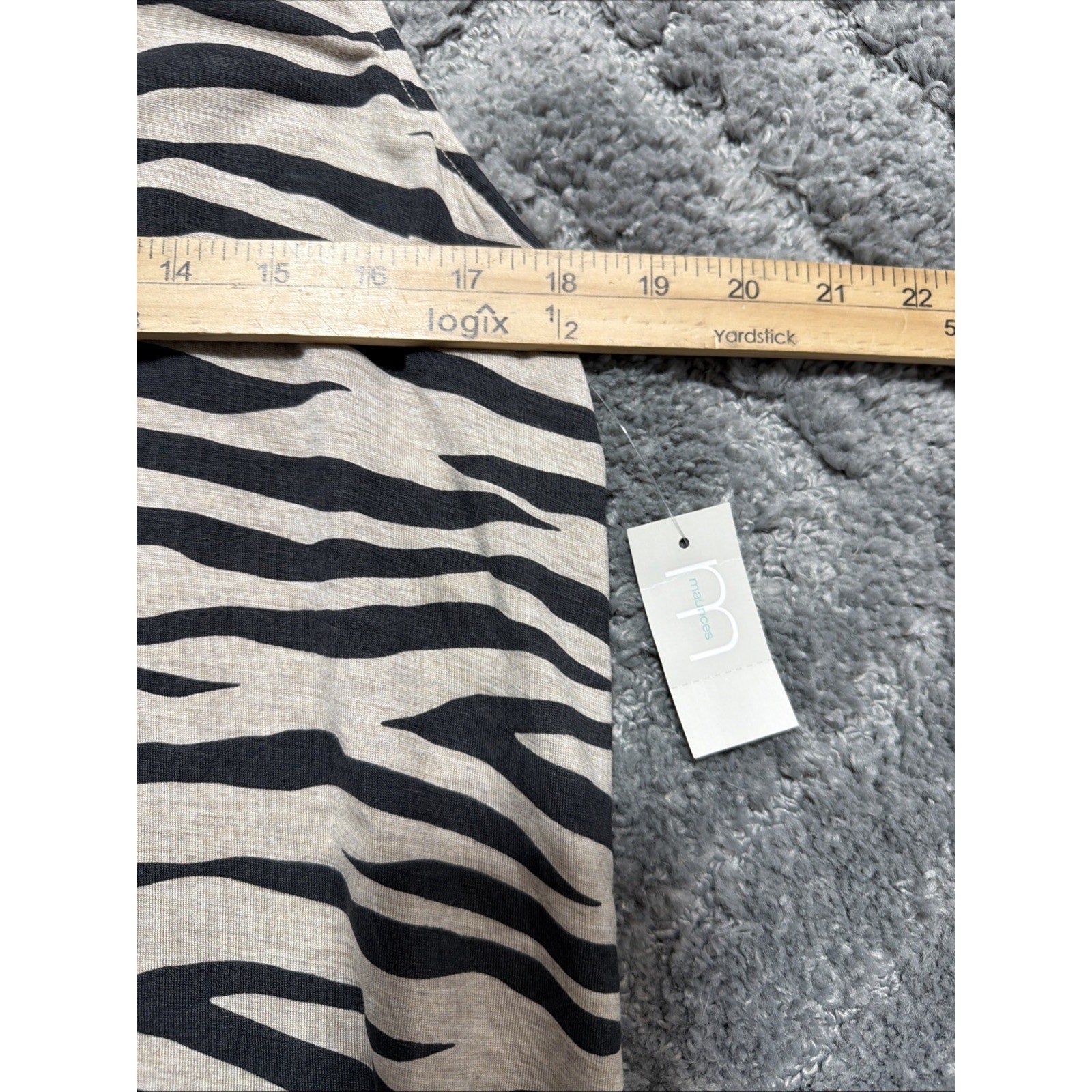 New Maurices 24/7 Tank Top Womens L Beige Black Zebra Print Crew Strappy Back