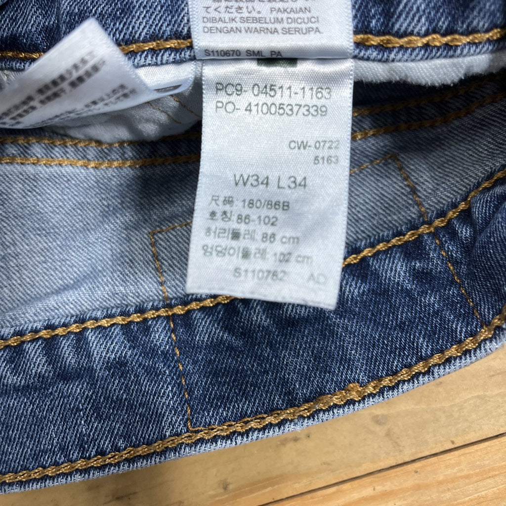 Levi's 511 Jeans Men’s 34x34 Blue Stretch Slim Fit Straight Light Wash Denim