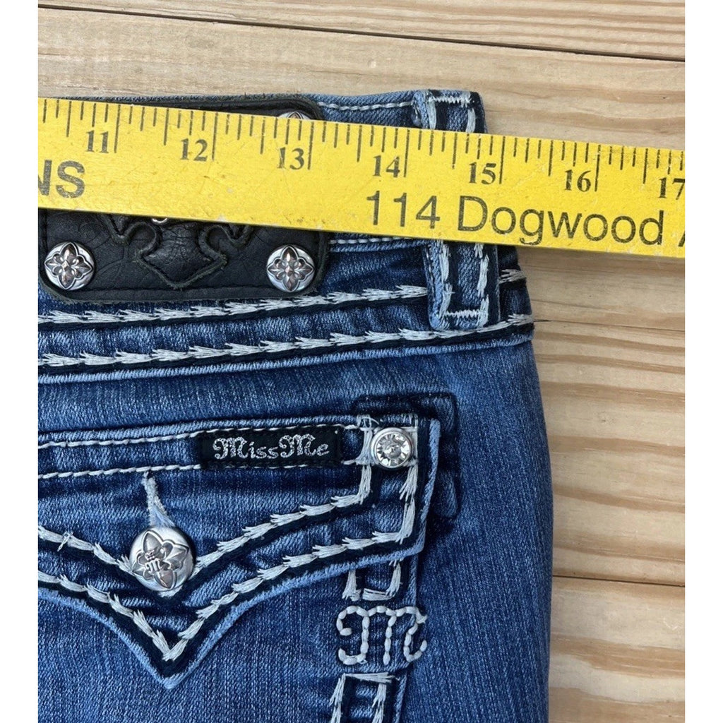 Miss Me Signature Womens Blue Jeans Low Rise Bootcut Denim Size 29