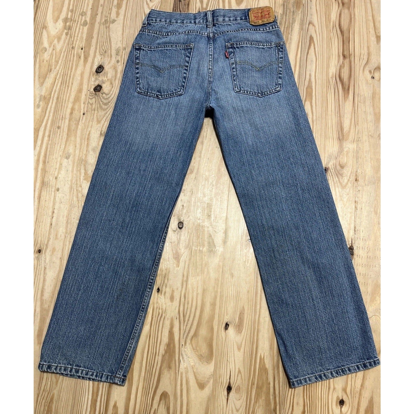 Levi's 550 Relaxed Fit Straight Blue Denim Jeans Mens Size 28x28