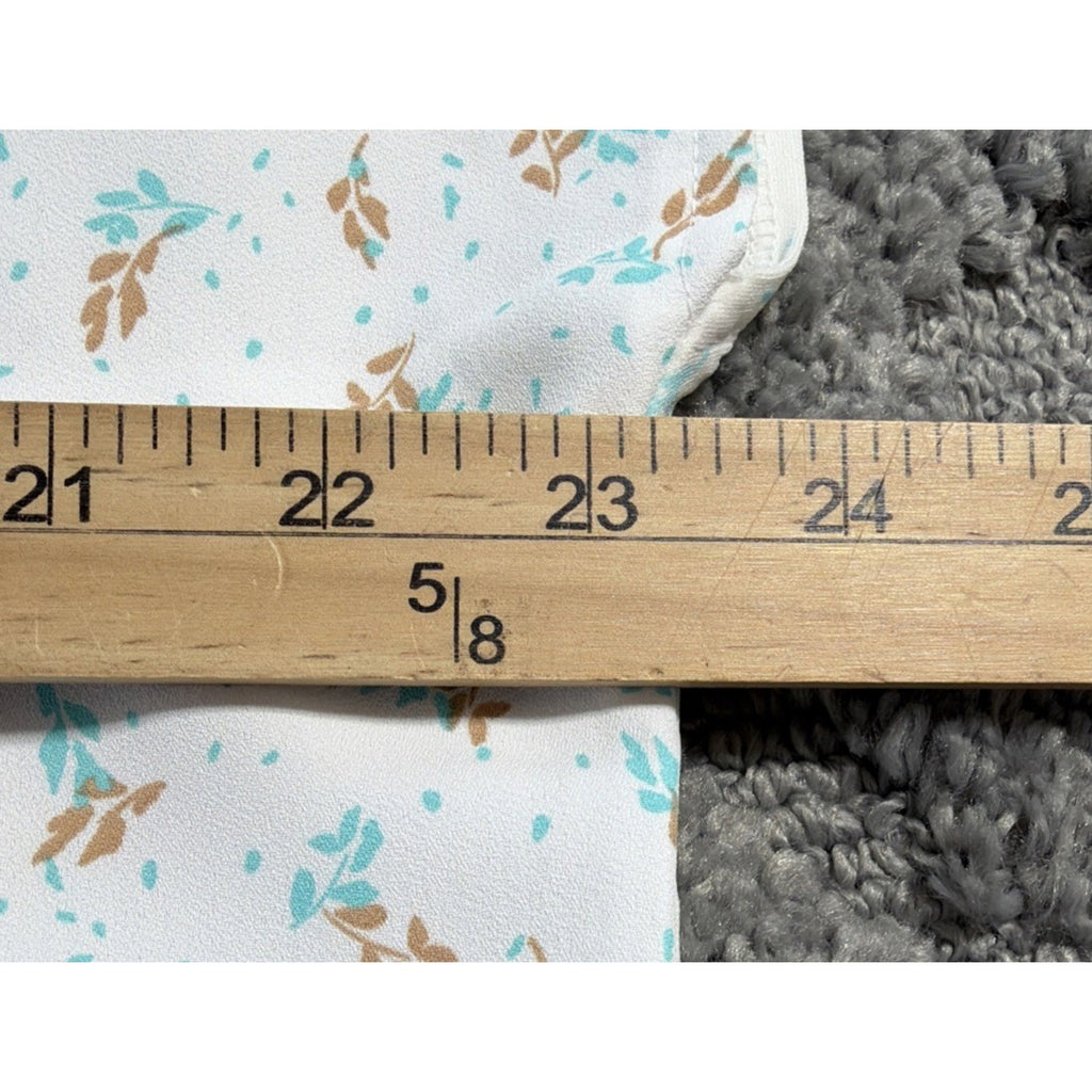 Ann Taylor Floral Oversized Stretch Puff Sleeve Top Blouse Size Large New