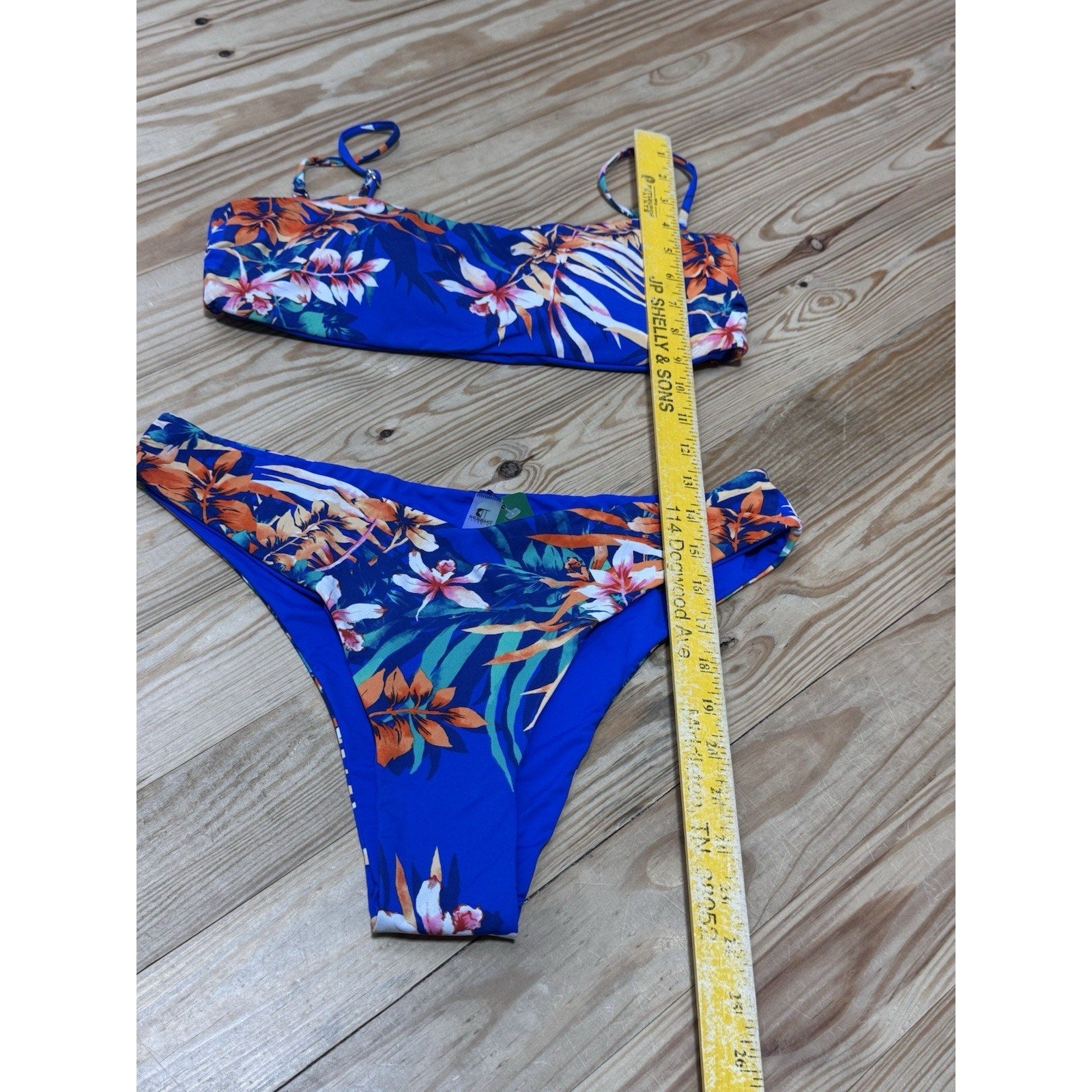Tinibikini Swimwear Set Bikini Blue Floral 2 piece New With Tags X-Large