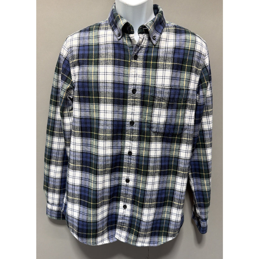 LL Bean Scotch Plaid Flannel Shirt Men’s M Slim Fit Outdoors Casual Preppy