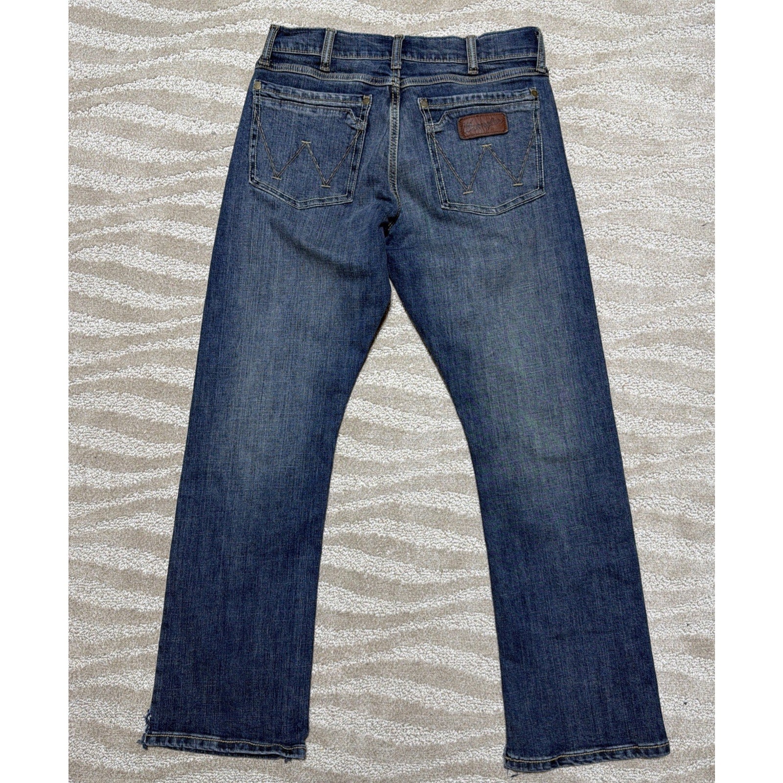 Wrangler Retro Slim Boot Cut Jeans Mens 29x30 Faded Blue Denim Western Work