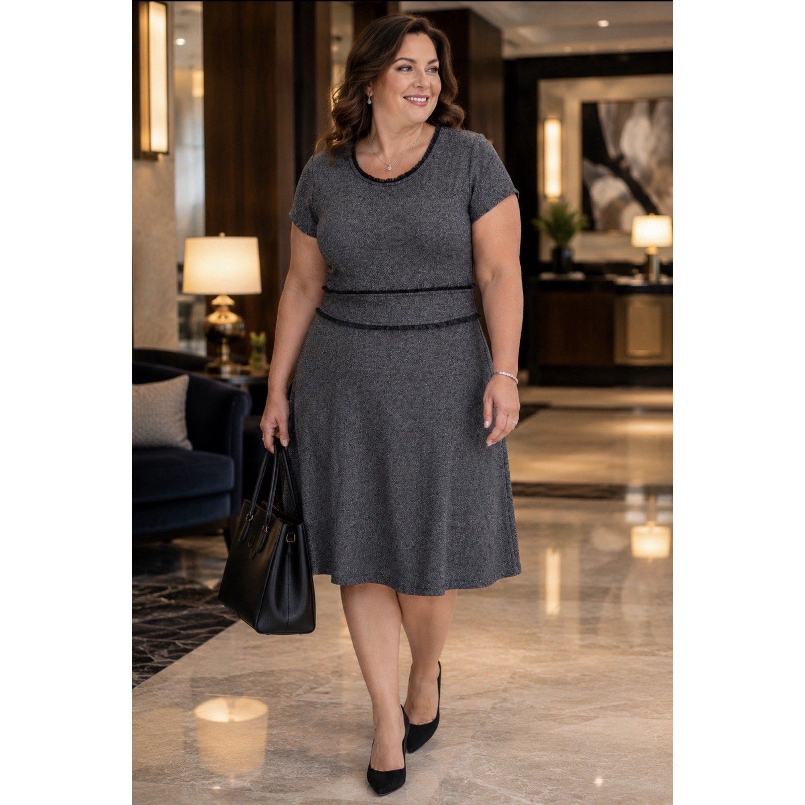 Lane Bryant Shimmer Sleeveless Dress Black And Sliver 26/28 - NWT