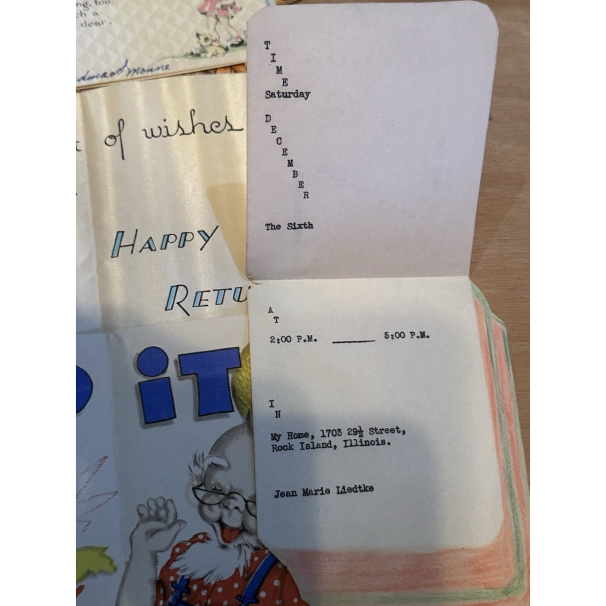 Vintage 1930’s Birthday Card Lot Hallmark Mechanical Die Cut Cowboy Ephemera
