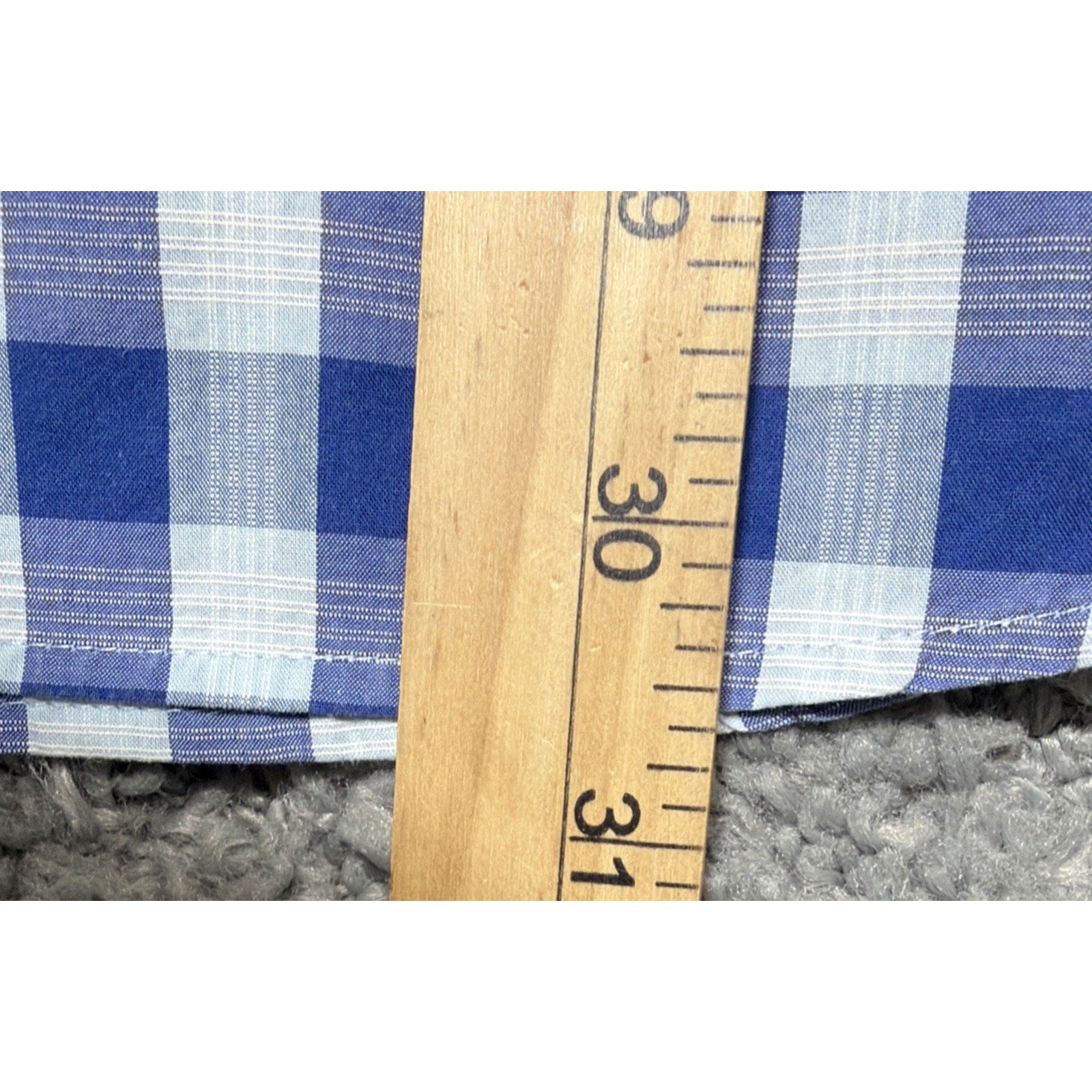 Peter Millar Crown Gingham Shirt Mens M Blue Plaid Button Down Long Sleeve