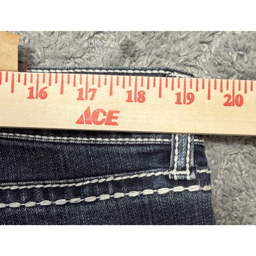 Antique Rivet Jeans Rhinestone Studded Denim 36 High Rise Thick Stitch NWT