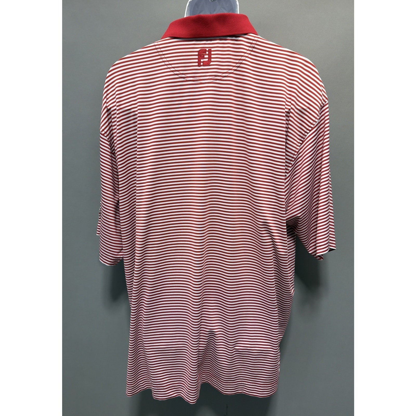 FootJoy Mens Golf Polo Shirt XL Prodry Striped Lisle Self Collar FJ