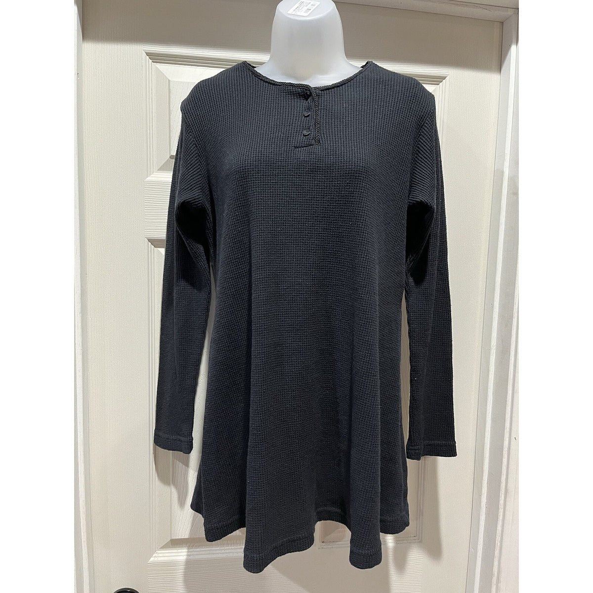 Women's In Due Time Black Long Sleeved Smock Style Maternity Blouse Small