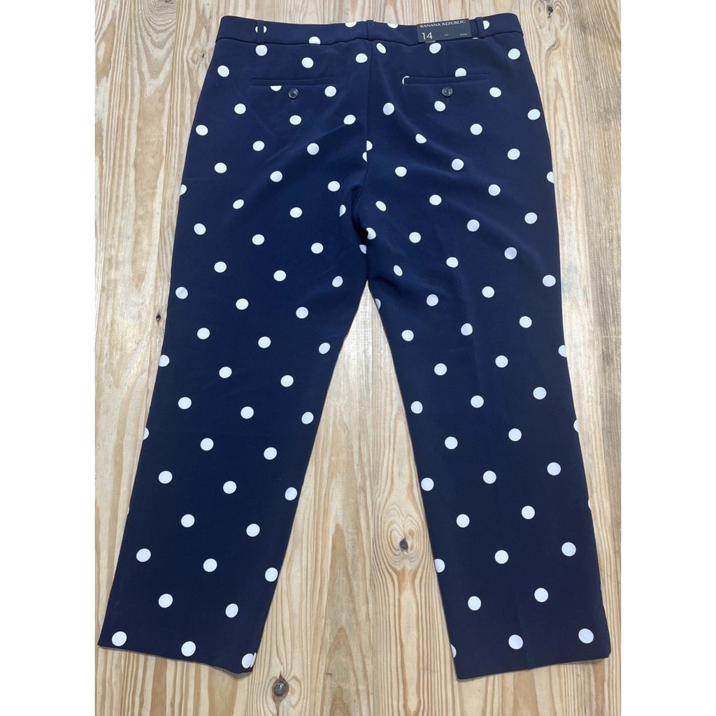 NWT Banana Republic Avery-Fit Dot Pant, Navy SIZE 14