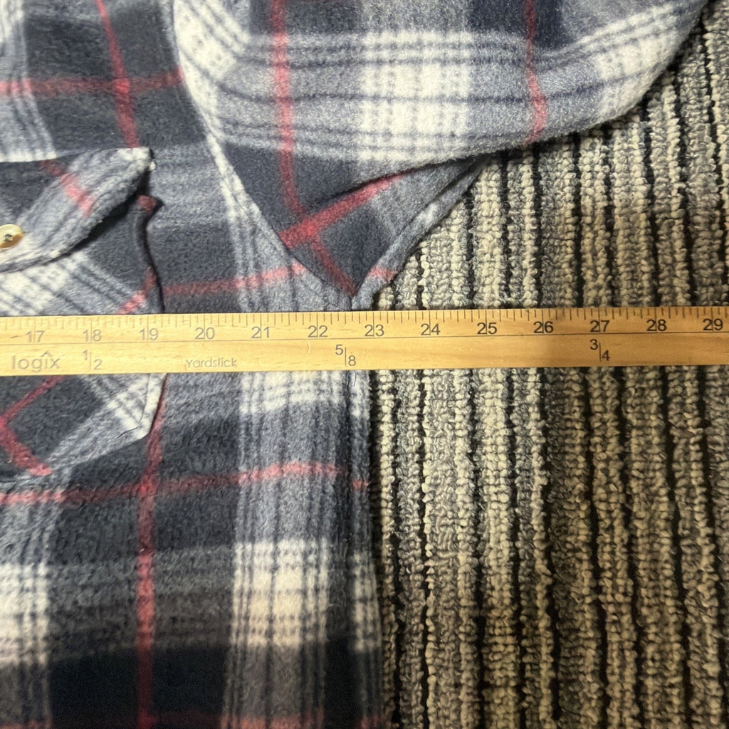 Mens Rugged Point Authentic Plaid Fleece Sherpa Button Up Shacket Large NWT