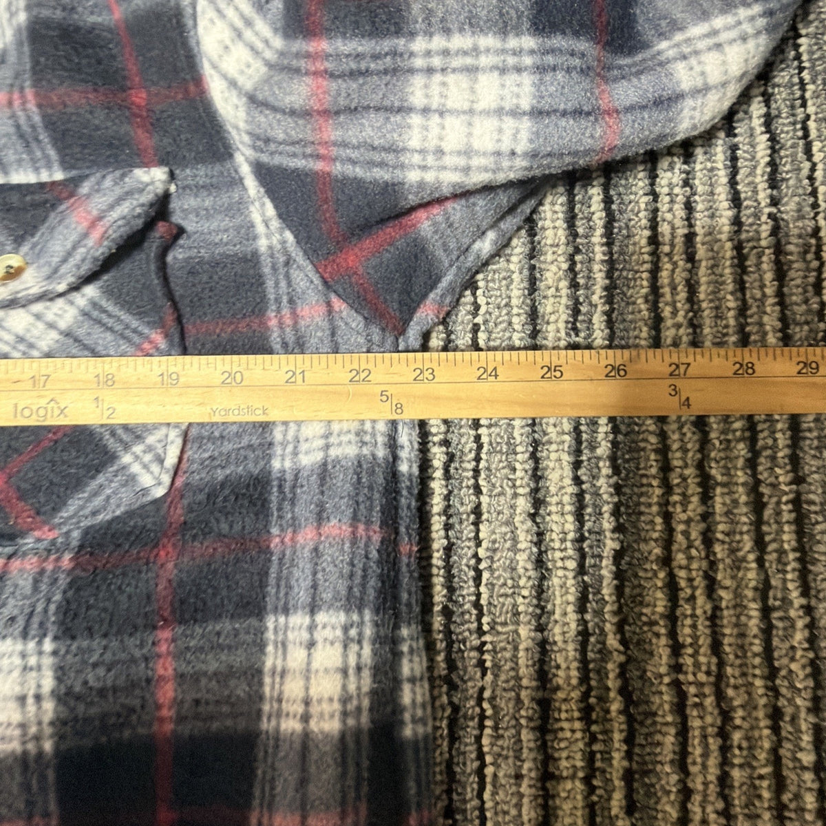 Mens Rugged Point Authentic Plaid Fleece Sherpa Button Up Shacket Large NWT