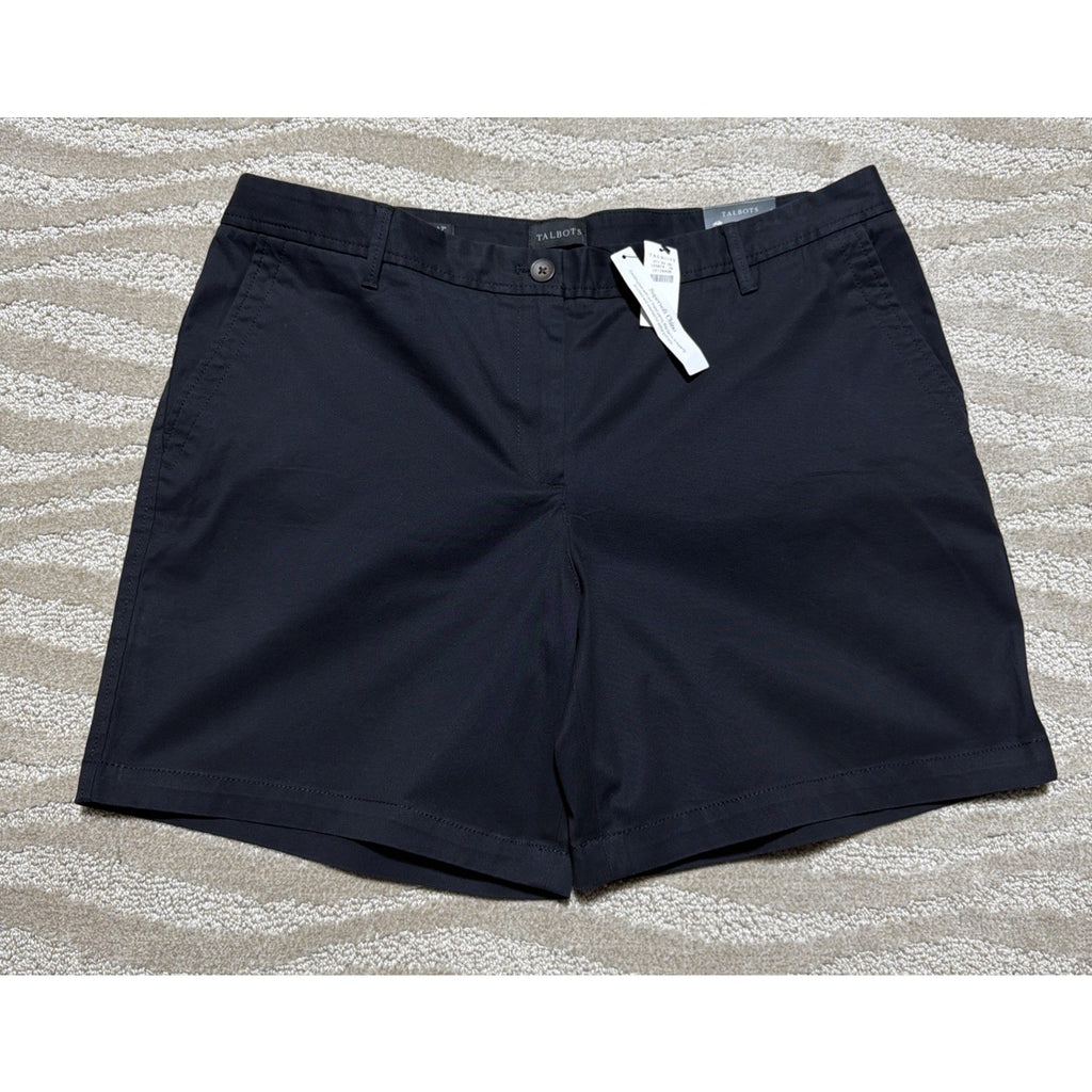 Talbots Women’s Size 14 Relax Super Soft Chino Shorts 7” Inseam Black NWT