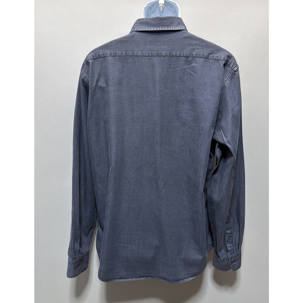 Express Button Up Dress Shirt Chambray Denim Long Sleeve Mens Sz XL