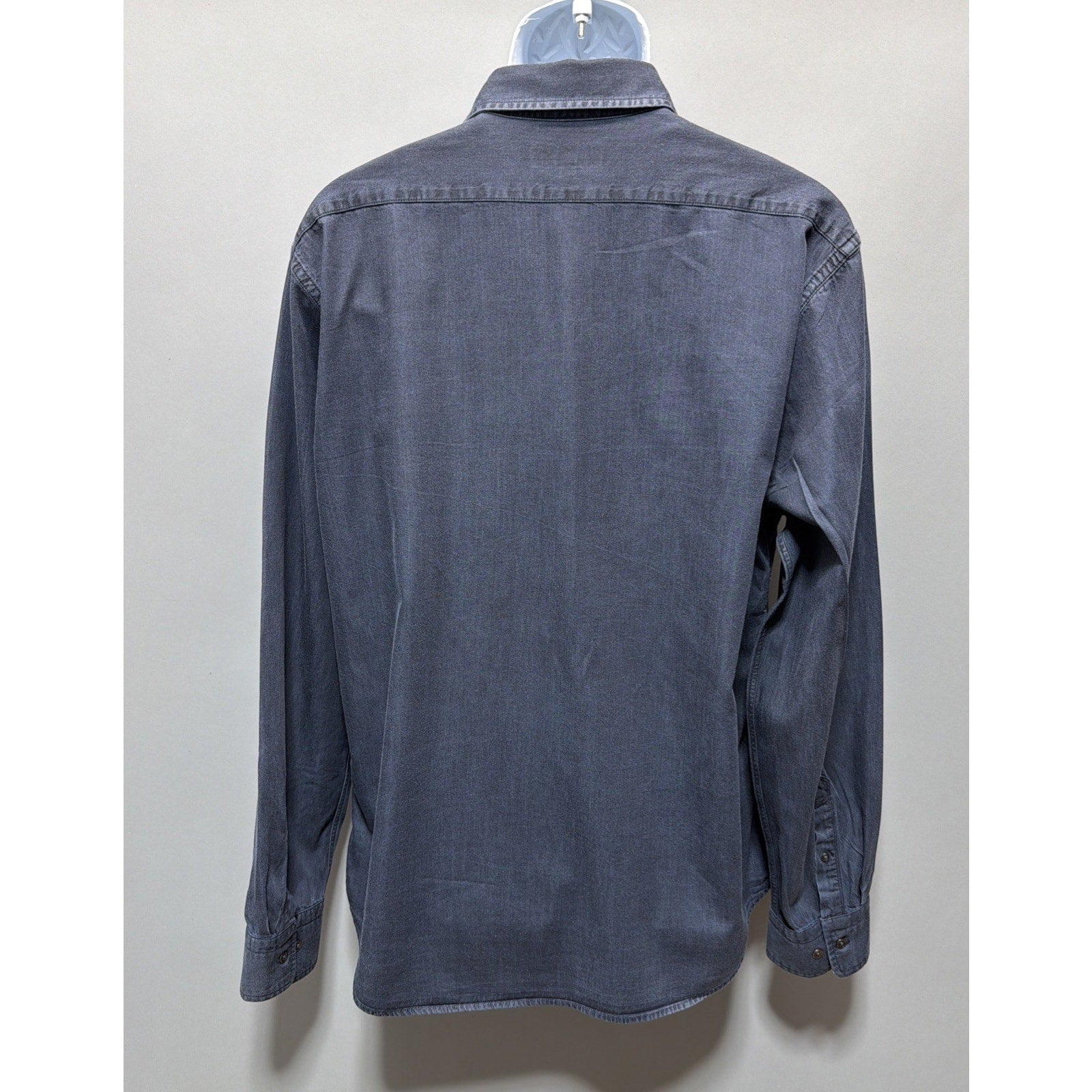 Express Button Up Dress Shirt Chambray Denim Long Sleeve Mens Sz XL