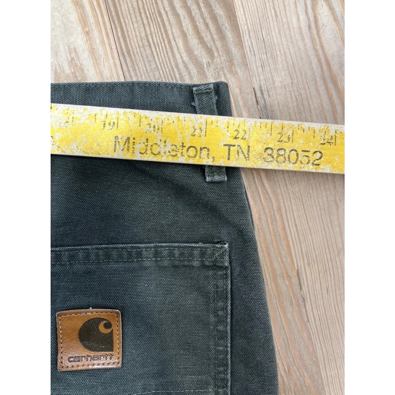 Vtg Carhartt B11 Mos 5 Pocket Relaxed Duck Work Pants In Moss Green 46x34