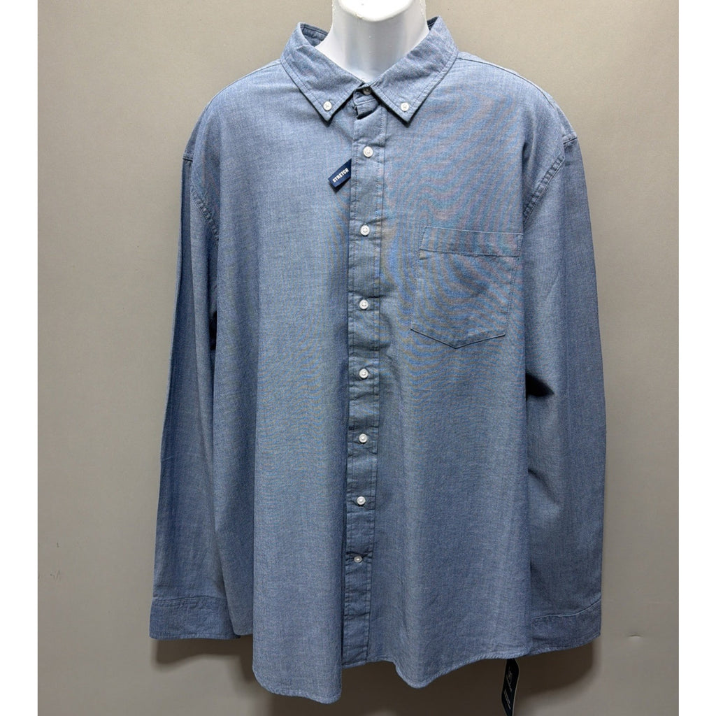 George Classic Fit Button Down Men's Long Sleeve Poplin Shirt 3XL 54-56 NWT