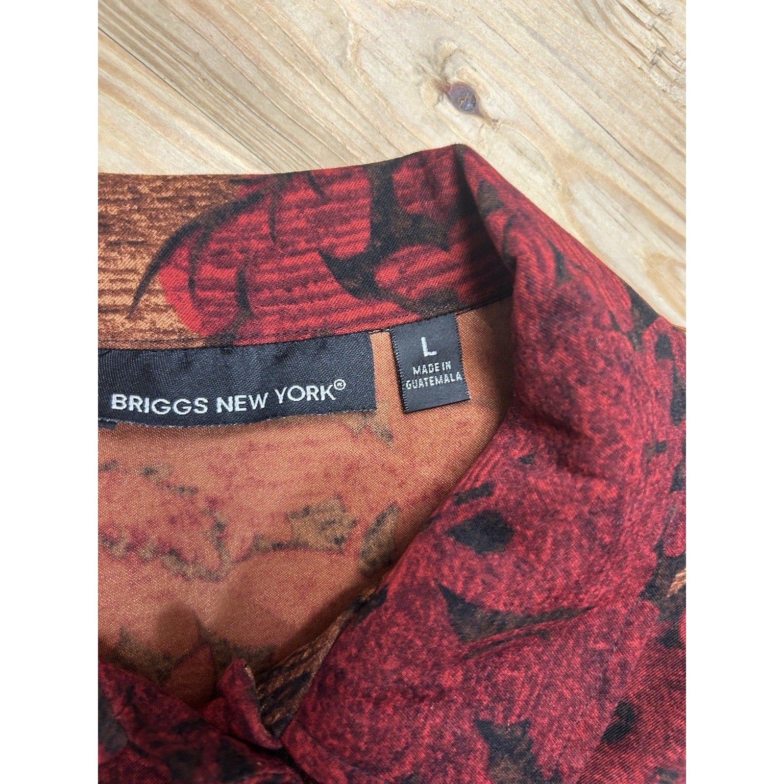Briggs New York Petite Red Floral Tapestry Blazer Jacket Size Large.