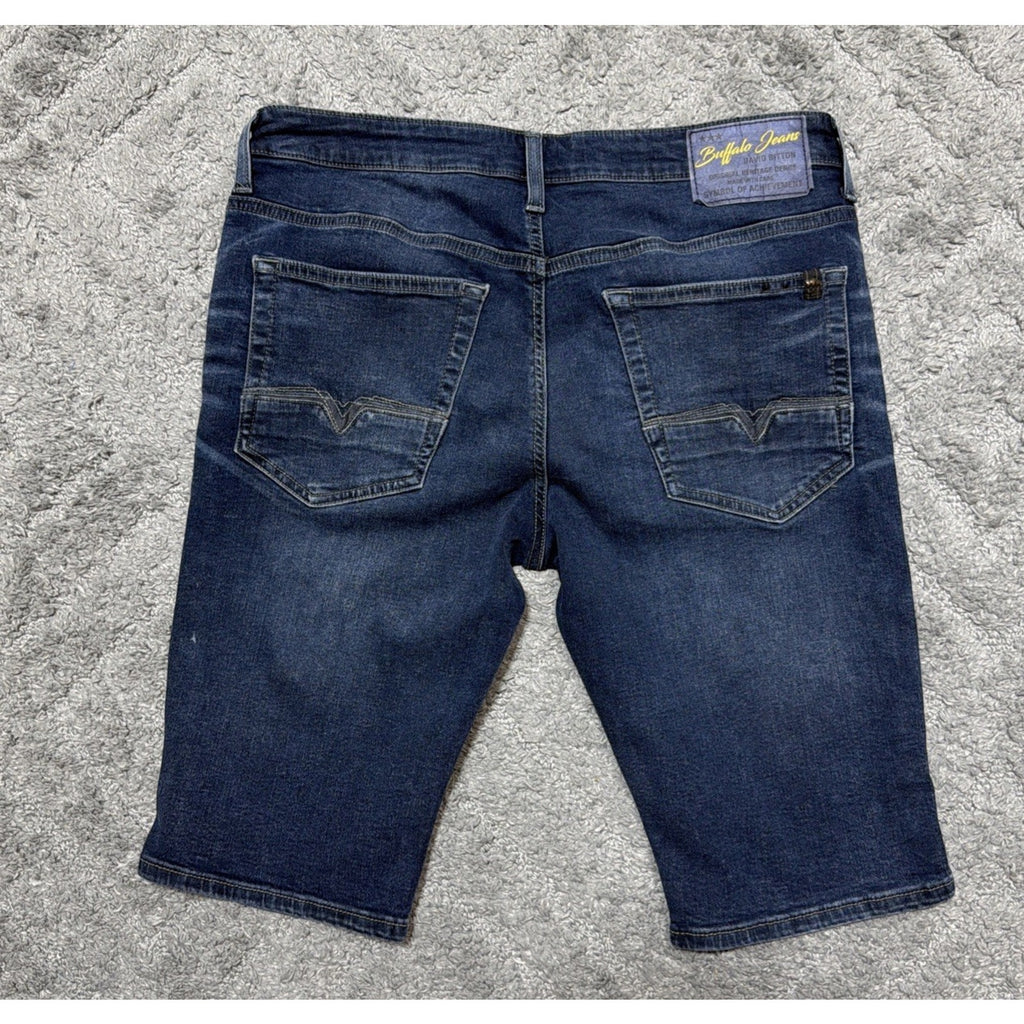 Buffalo David Bitton Parker-X Mens Denim Shorts Dark Wash Slim Fit Stretch 32