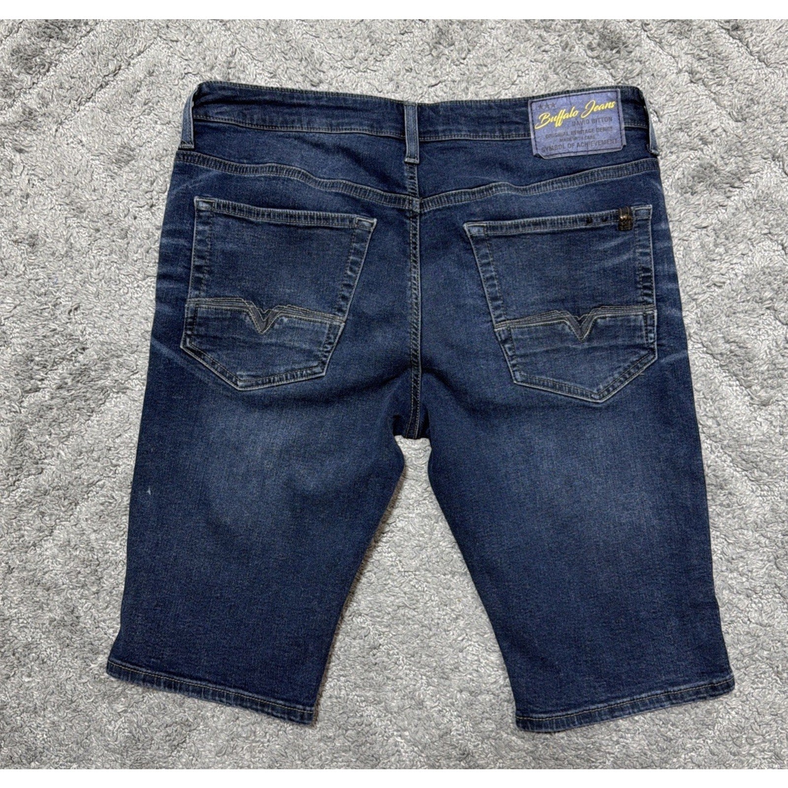 Buffalo David Bitton Parker-X Mens Denim Shorts Dark Wash Slim Fit Stretch 32