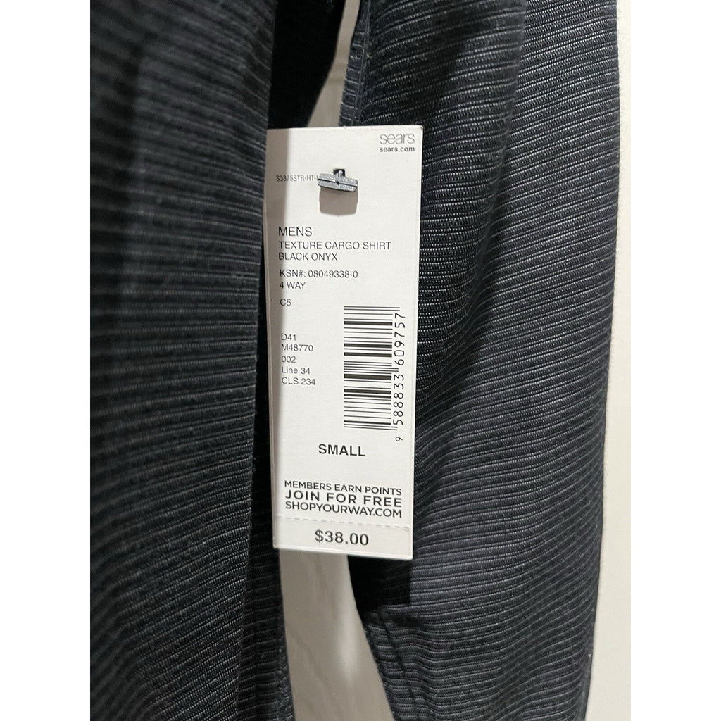 Y2K Structure Men’s Texture Cargo Shirt Black Onyx Size Small NWT