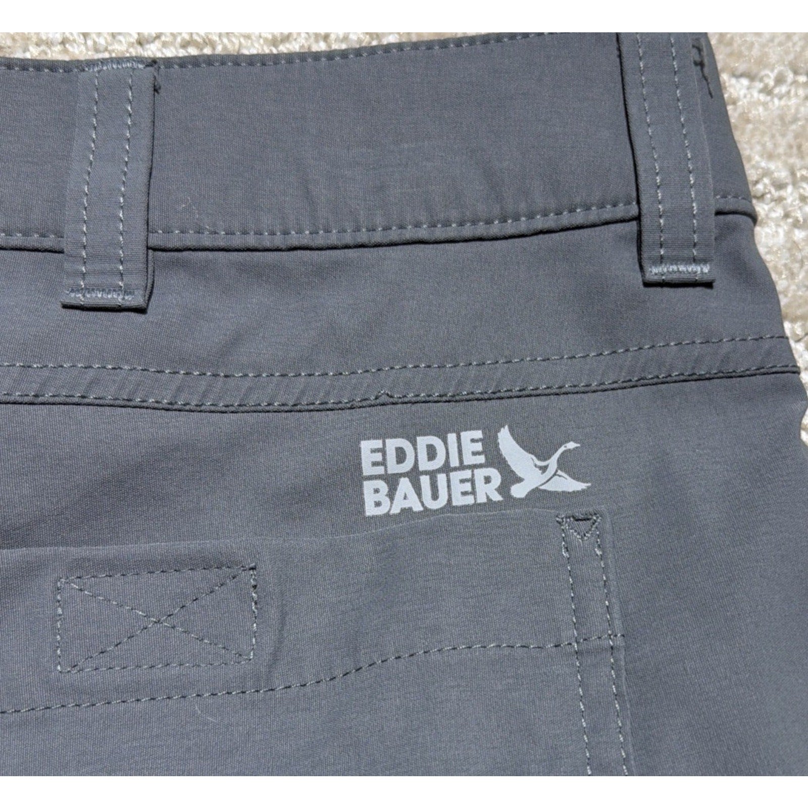 EDDIE BAUER Shorts Mens 36 x 10 Storm Gray Rainer Hiking Outdoor Nylon