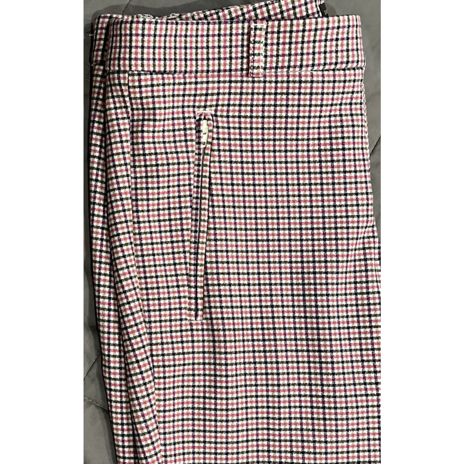 Banana Republic Sloan Dress Pants Women's Size 2 Pink Plaid Mid Rise 30x28