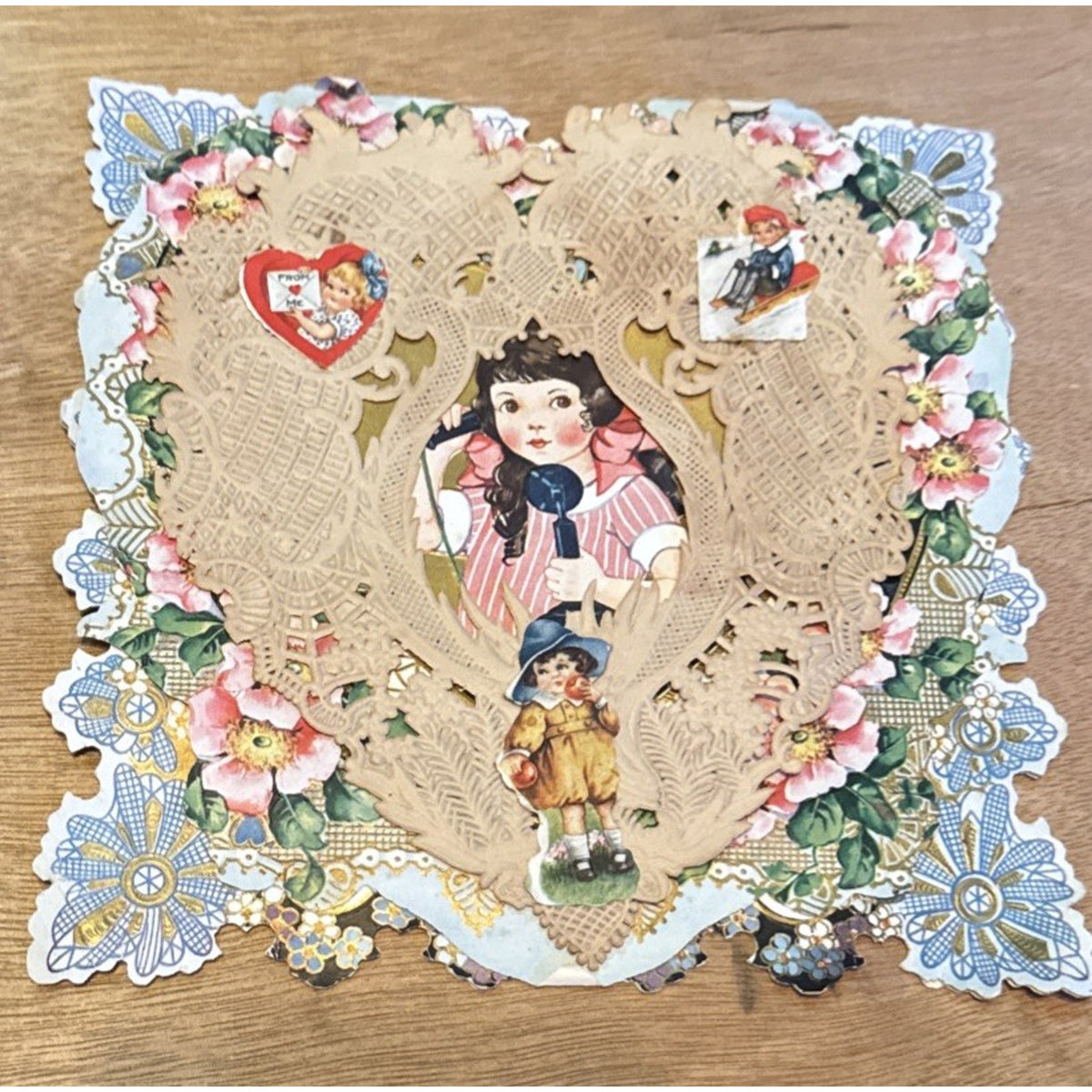 Sweet Victorian Valentine Perfect Paper Lace Sweet Die Cut Floral Decor 1920’s