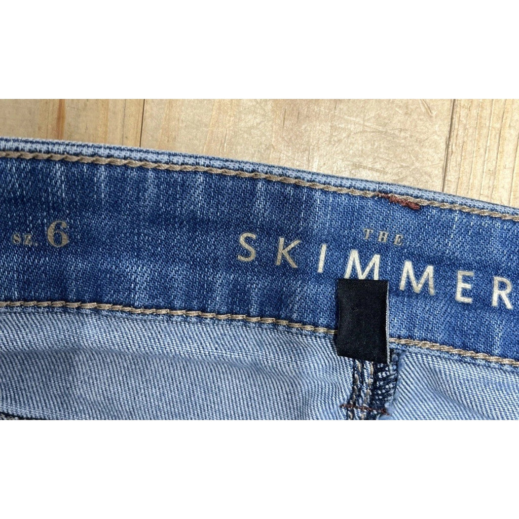 White House Black Market The Skimmer Jeans Faux Leather Trim Ankle Zip Size 6