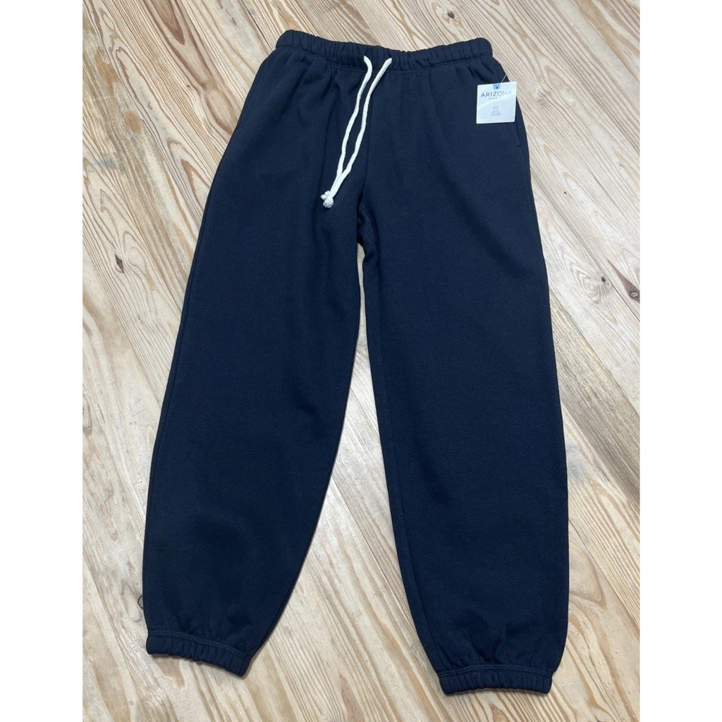 NWT Arizona Jean Co Black Fleece Joggers Drawstring Waist - Size Small