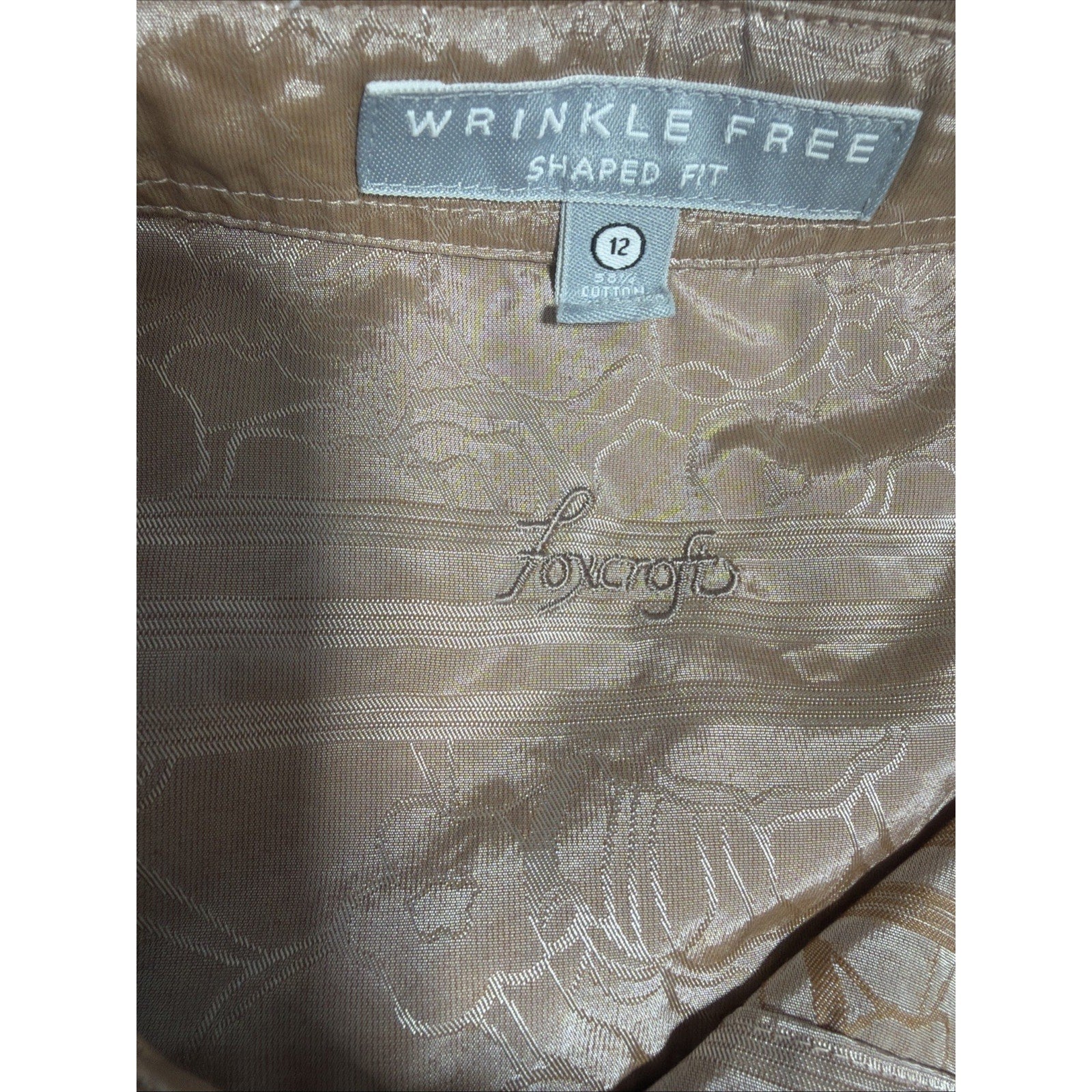 Foxcroft Wrinkle Free Shaped Fit Floral Embroidered Button Down Blouse Top 12