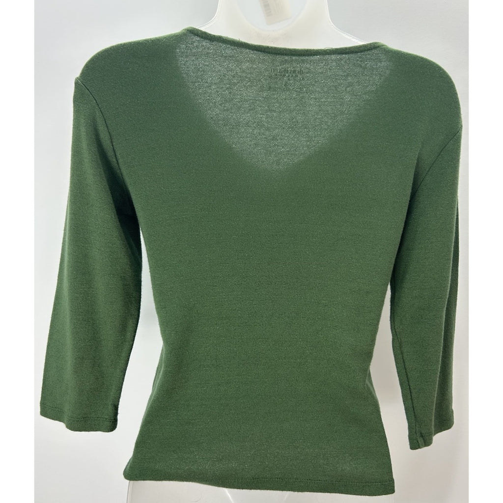Dressbarn Green Womens Size Small Office Casual Top.