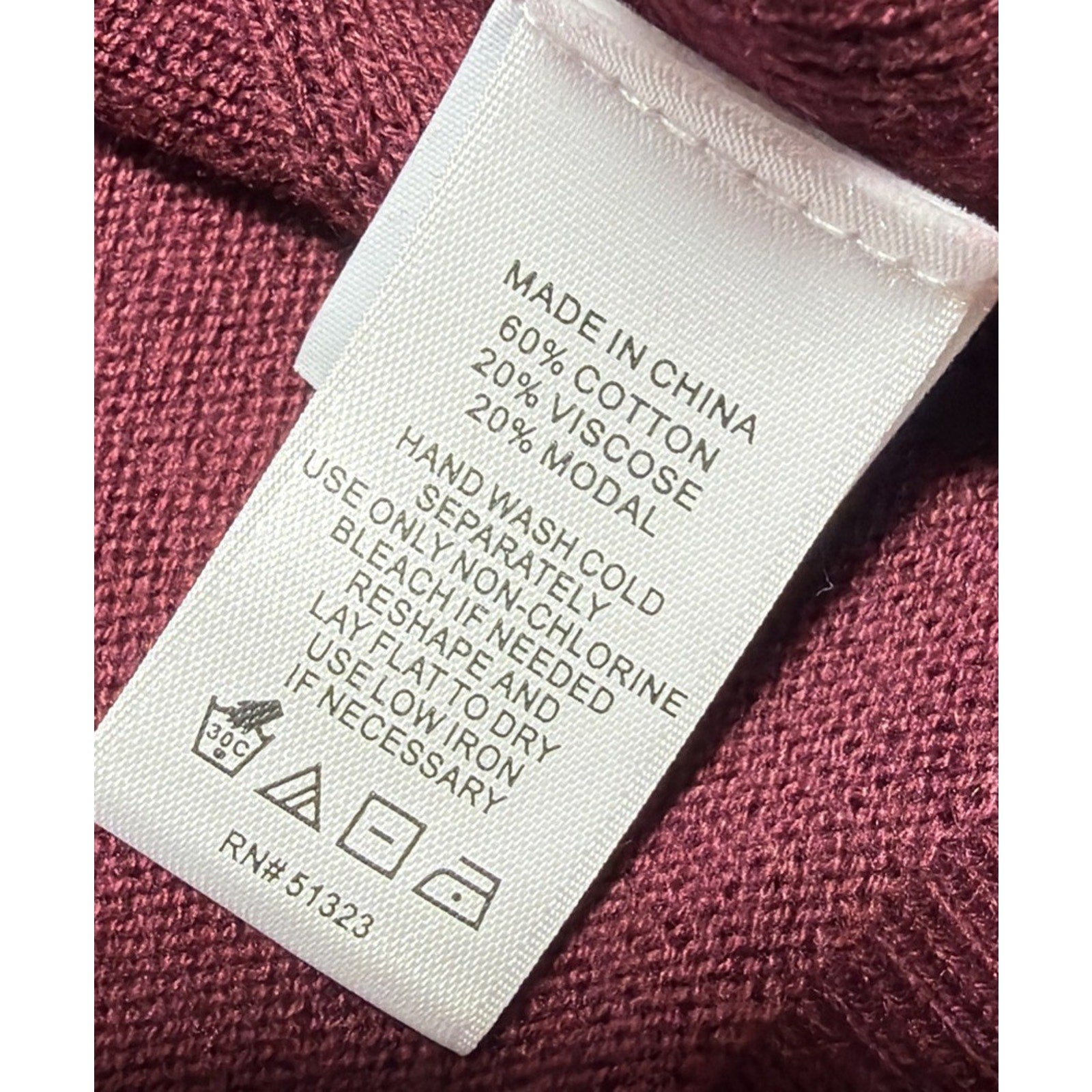 MSK Burgundy Turtleneck Sweater Overlay Dress Cover Up Size Large NWT