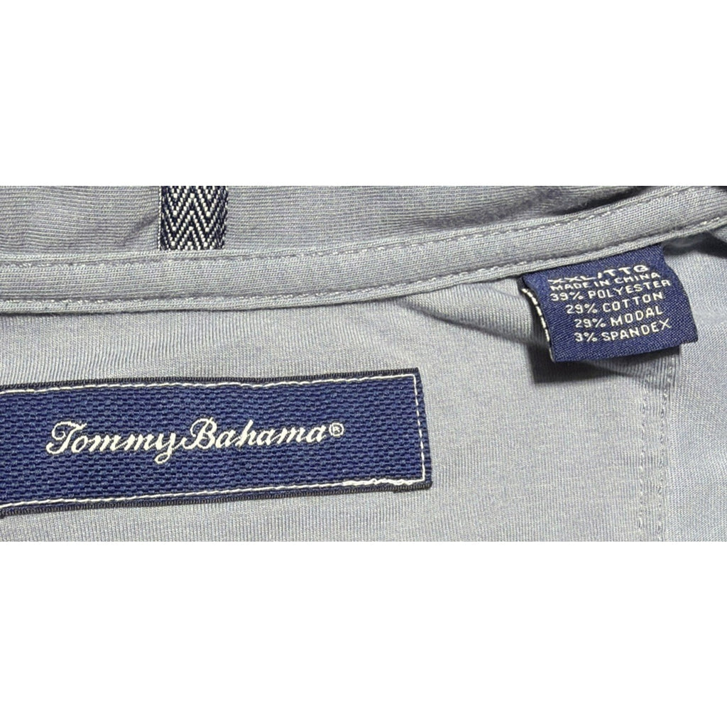 Tommy Bahama Men's Polo XXL Blue Gray Marlin Logo Short Sleleve Golf Shirt