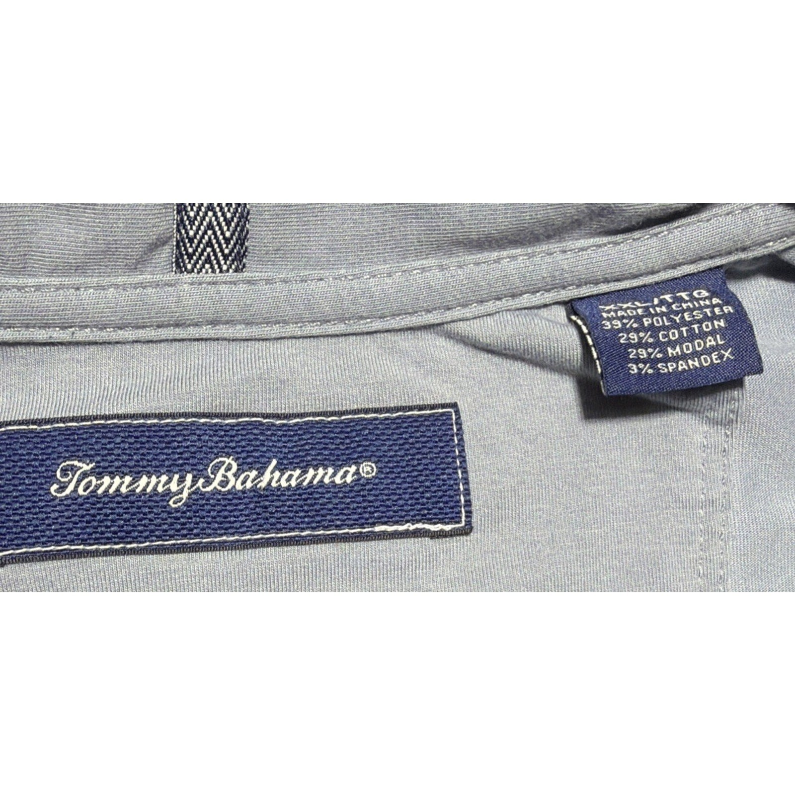 Tommy Bahama Men's Polo XXL Blue Gray Marlin Logo Short Sleleve Golf Shirt