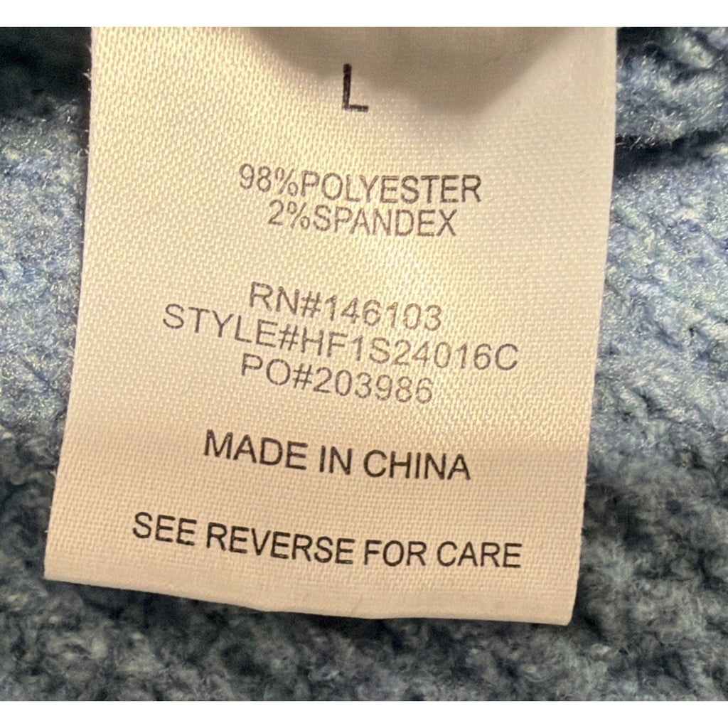 Hippie Rose Tunic Knit Sweater Women’s Large Boxy Soft Blue Top Stretch