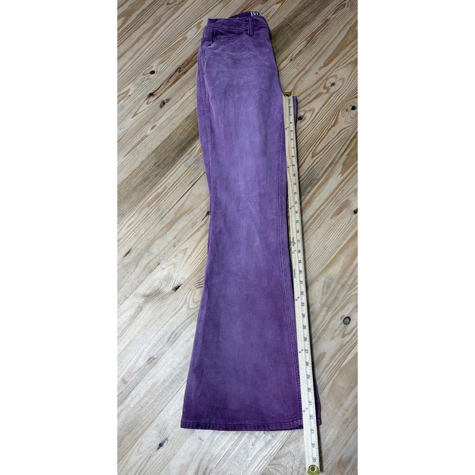 IDYLLWIND Miranda Lambert Womens Corduroy High Rise Flare Pants Purple Size 10