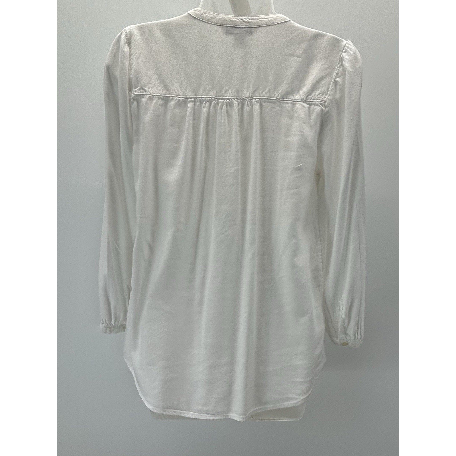 Old Navy Size Small Peasant Tunic Blouse White Boho Cottage core.