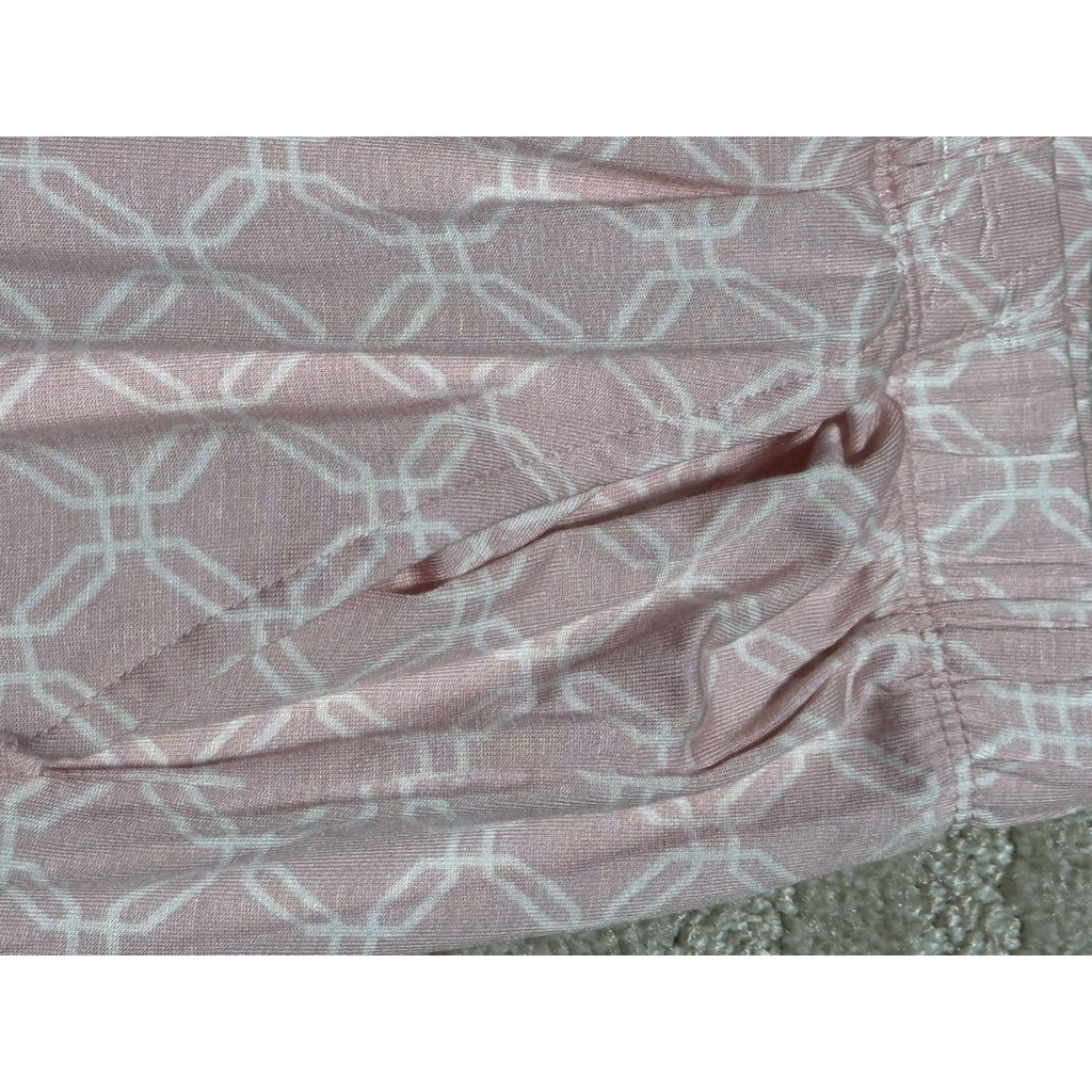 NWT Liz Claiborne Pink Geometric Pajama Set Large Cool & Calm Sleepwear 2PC