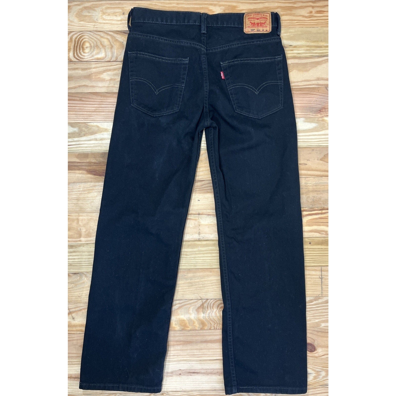 Levi Strauss 550 Jeans Men's 29/29 Black Relaxed Fit Mid Rise Tapered